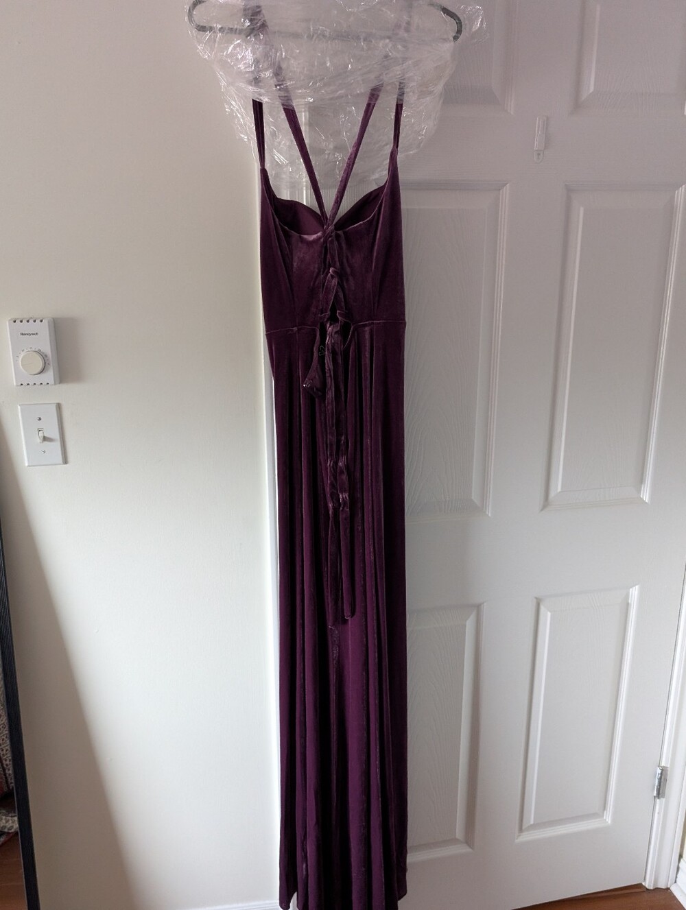 Windsor Christina Lace-Up Back Velvet Dress